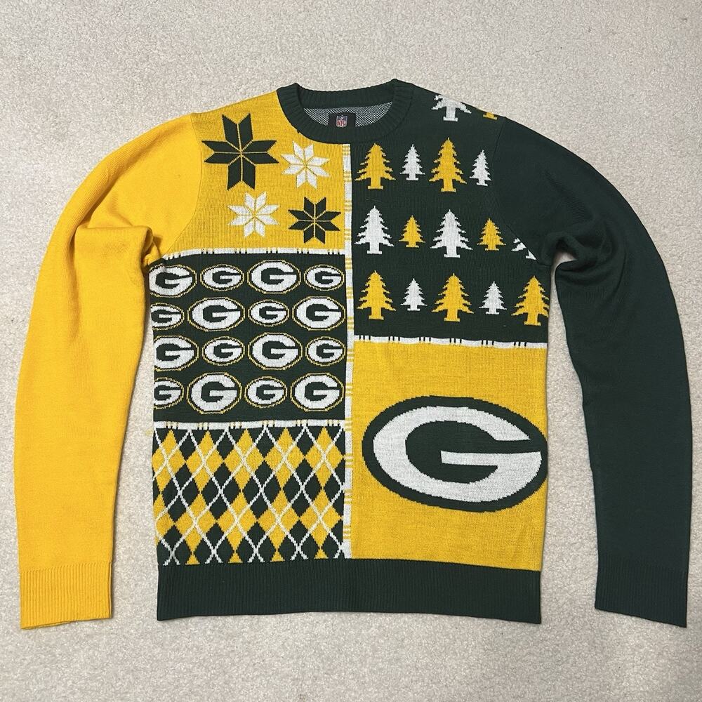 Green Bay Packers Ugly Christmas Sweater NFL Team Apparel Knit Mens Medium